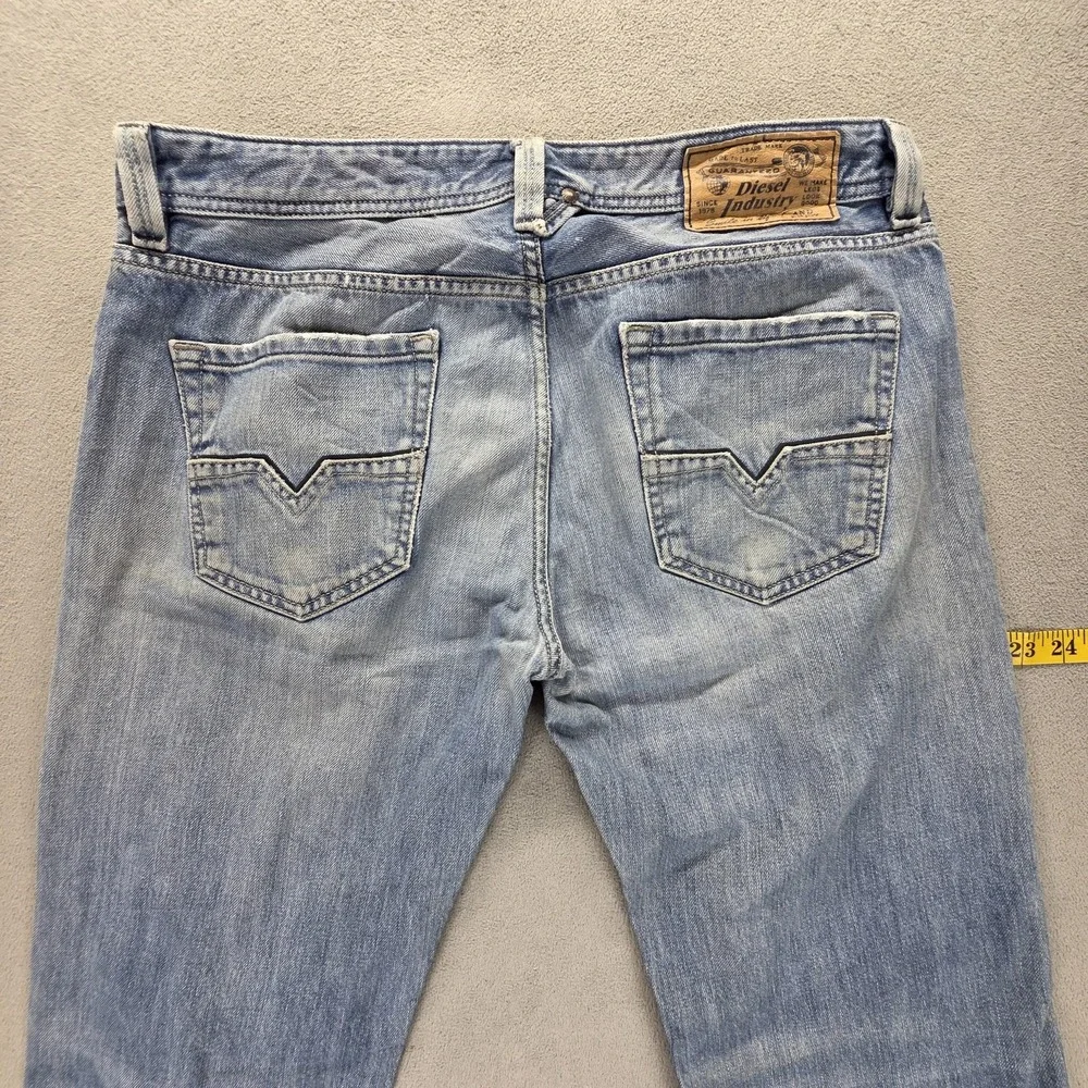 Diesel Jeans Mens 32x34 Blue Larkee Regular Straight Button Fly Made Italy 008XR